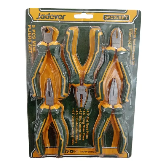 Set Mini Alicates 5 Piezas  (4/5 PLG) Jadavder
