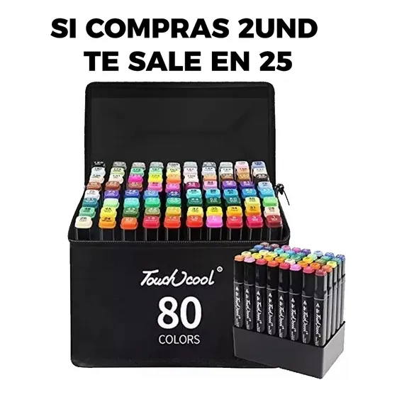 Marcadores De Diseño Touch Doble Punta Permanente 80 Pcs