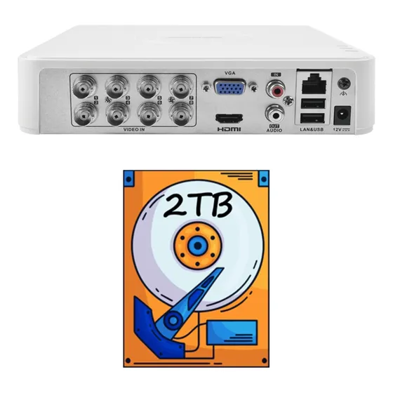 Dvr Epcom 8 Canales 1080p/ 2mp Disco Duro 2tb