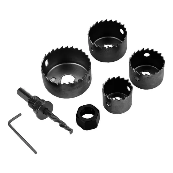 Juego Set Sierras Mechas Copa Madera Yeso Plastico 6 Piezas