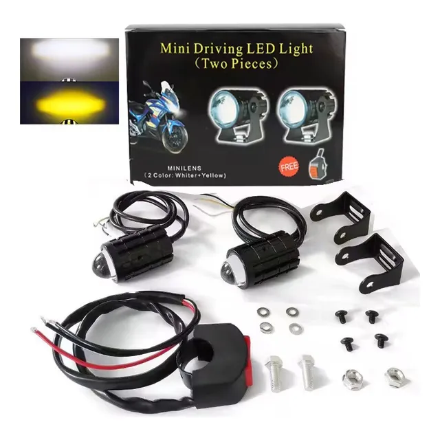 Faros Led Proyector Dual Color Alta Potencia Para Moto/carro