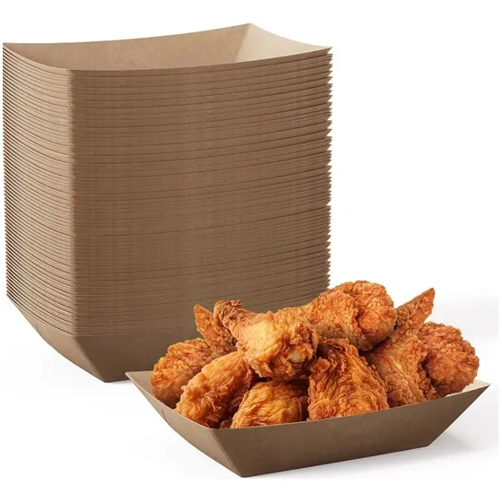 Bandeja Kraft Rectangular 6 Onzas Pack 100 Unidades