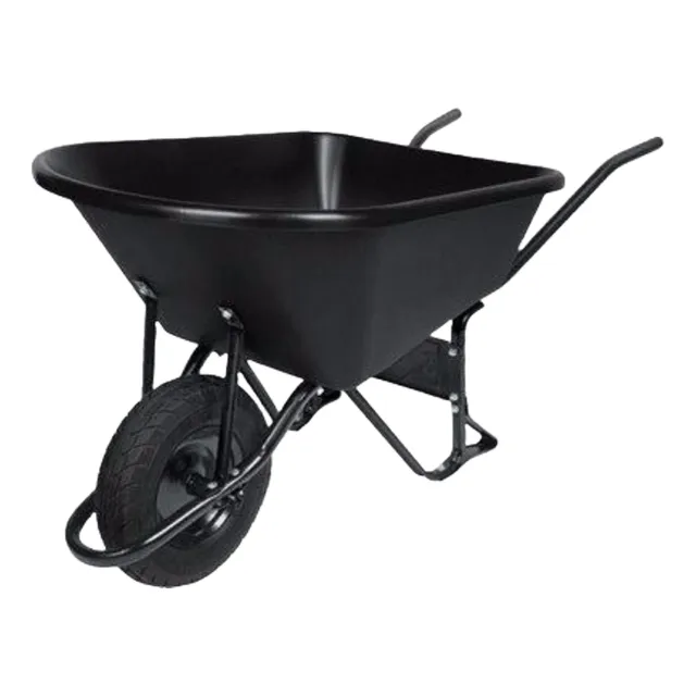 Carretilla Plástica Reforzada 530kg 120lts Rueda Neumática