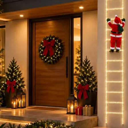 Escada Papai Noel Luminosa Led 12 Degraus Decoração Natal Arvore Natal 127/220v