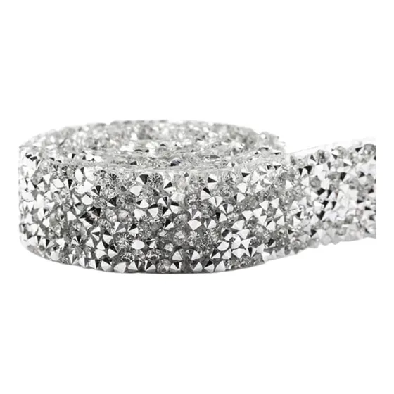 Galon Strass 2cm Tira Brillos Piedras Cinta Termoadhesiva 