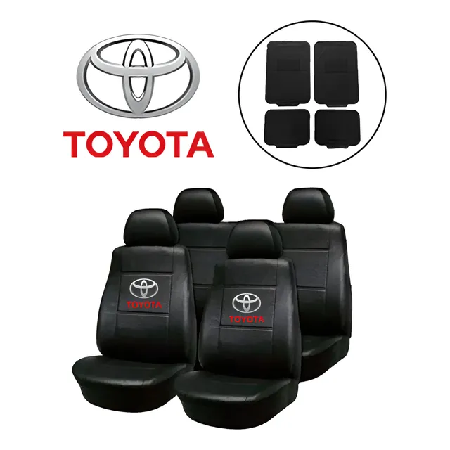 Funda Cubre Asiento Cuerina P Toyota Hilux Etios Alfombra 4p