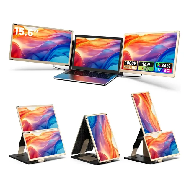 Extensor De Pantalla Triple Para Laptop De 15.6 + Protector