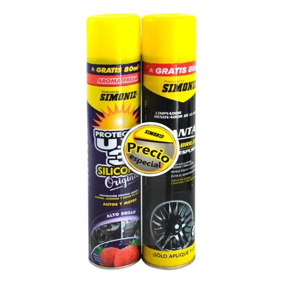 Kit Protector Uv3 480 Ml + Renovador De Llantas 480 Ml