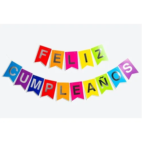 Banderin Cartel Feliz Cumpleaños Guirnalda Cotillon