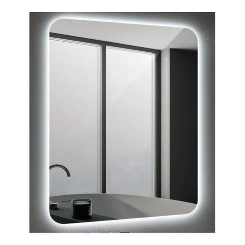 Espejo rectangular de pared Mundo Lucido escu29b con luz de 60cm x 50cm eléctrico 220V