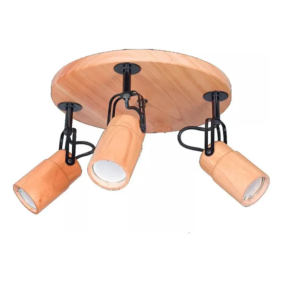Lampara Plafon Spot Moderno Madera Rustico Nordico Led Car