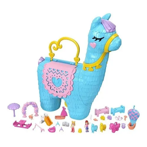 Set Juego Polly Pocket Muñeca Compacto De Fiesta De Llamas