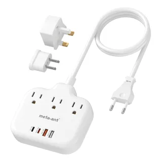 Adaptador De Enchufe De Viaje Meta-ant Pd30w Usb C Con 3 Sal Adaptador De Enchufe De Viaje Meta-ant Pd30w Usb C Con 3 Sal