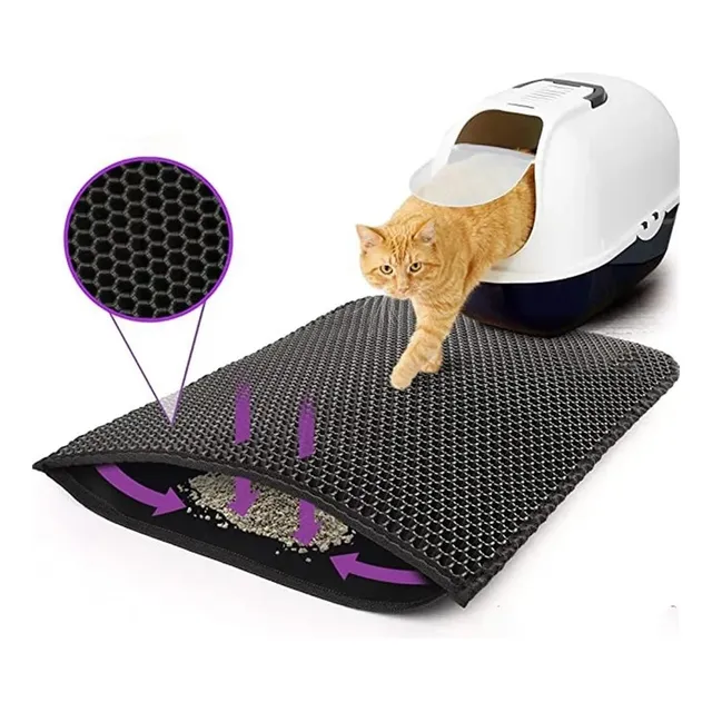 Alfombra Estera Mat Arenero Baño Gato Caja Sanitaria 45x30cm
