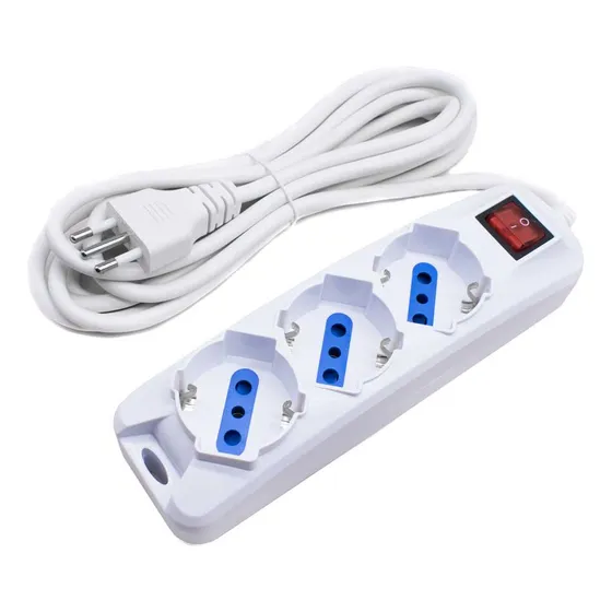 Alargue 3 Toma Schuk 3m C/llave Led Life Sl3503-3m