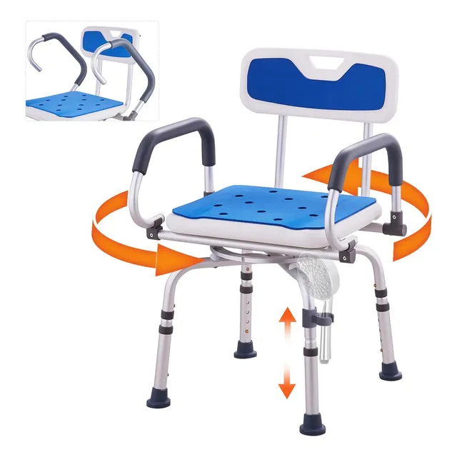 Silla De Ducha Giratoria De 360 Grados, Asiento De Duch...
