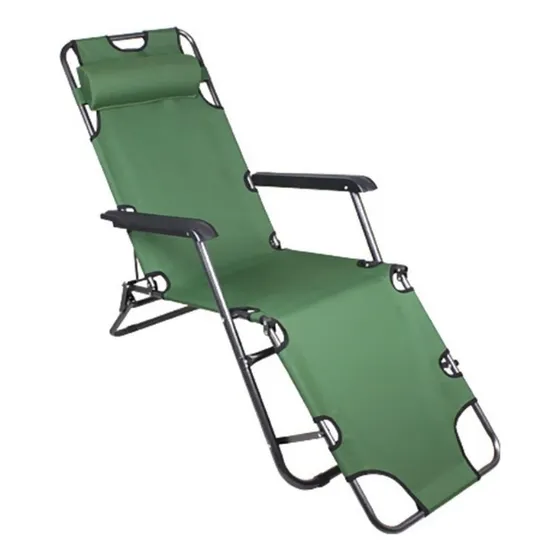 Silla Reposera Plegable Playa Camping Terraza Piscina Color Verde Militar