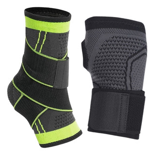 Kit Tornozeleira + Munhequeira Com Faixa AjustĂĄvel Esportiva Kit Tornozeleira + Munhequeira Com Faixa AjustĂĄvel Esportiva