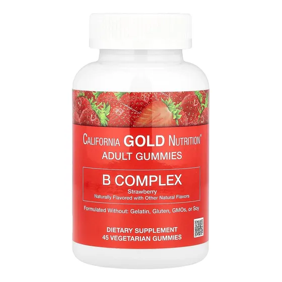 California Gold Gomitas De Complejo B 45 Gomitas Sabor Fresa