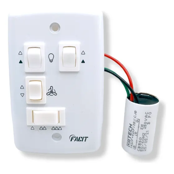 Chave P/ Ventilador Teto C/ Capacitor 127v C/ 2 Lâmpadas