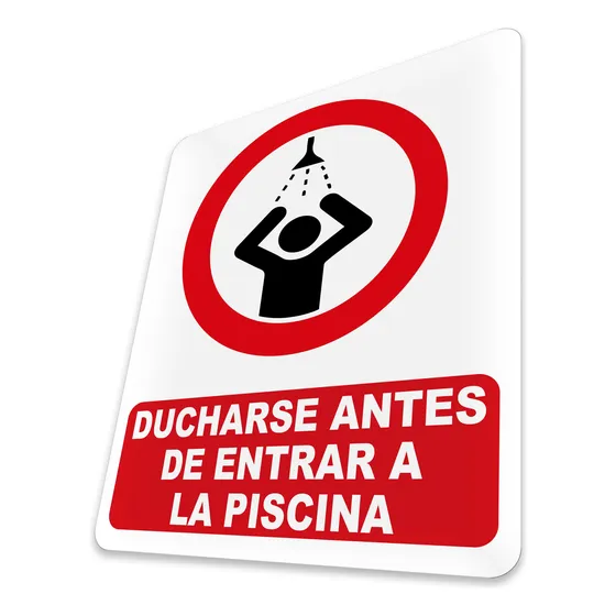Letrero Ducharse Antes De Entrar En La Piscina Norma Cartel.