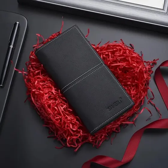Cartera Billetera Larga Cuero Hombre Tarjetero Portable Lujo