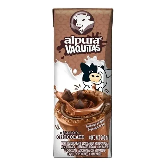 Leche Alpura Sabor Chocolate 24 Piezas De 200g C/u