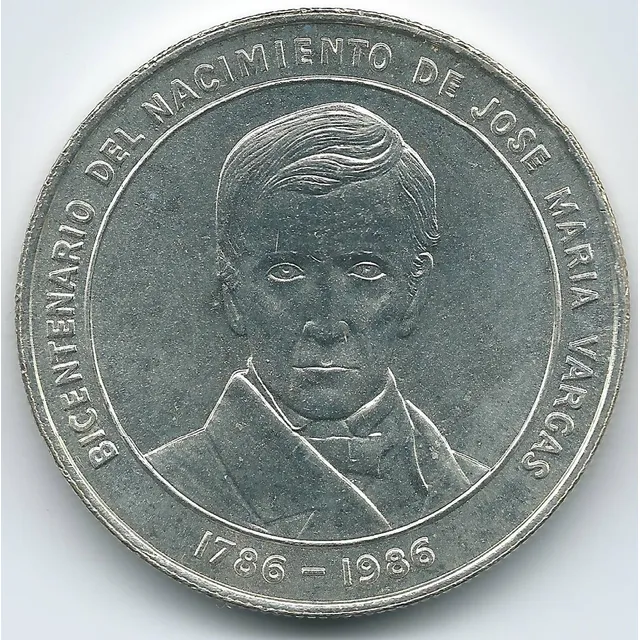  Moneda De Plata José María Vargas 1986 + Capsula Lighthouse