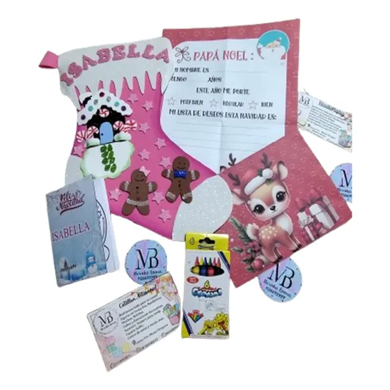 Kit Bota Navideña Personalizada De 27x17cm Aprox En Goma Eva