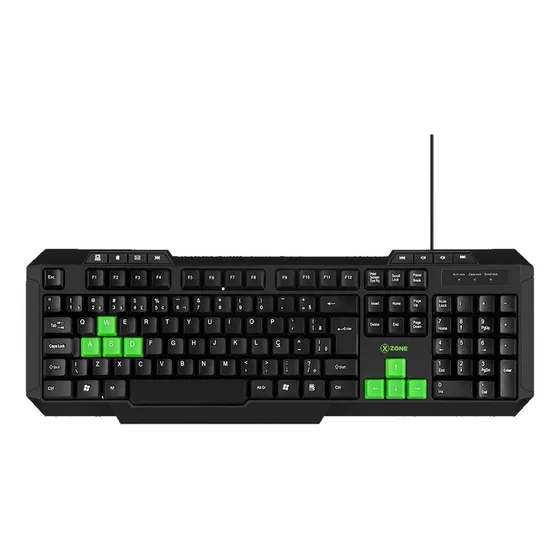 Teclado gamer XZone QWERTY português Brasil cor preto