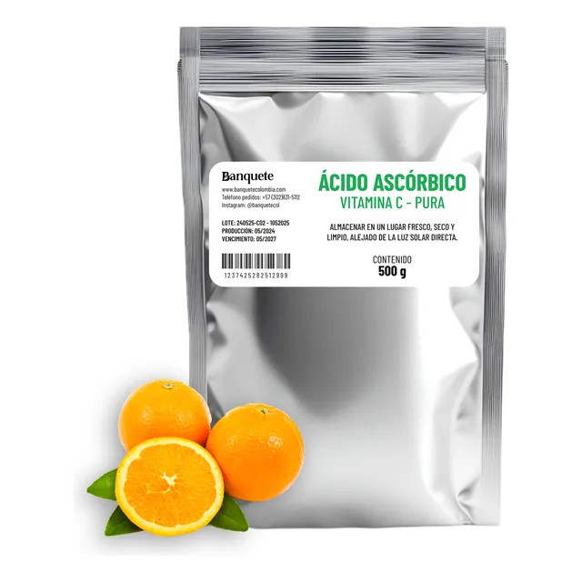 Vitamina C Pura Acido Ascorbico 500gr