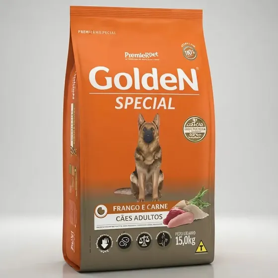 Ração Golden Special Cães Adultos Sabor Frango E Carne 15kg