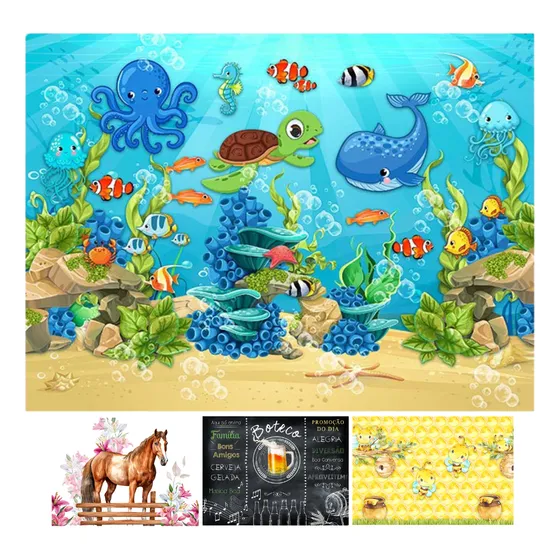 Painel Retangular Tecido Sublimado Vários Temas 3d 2,00x1,50
