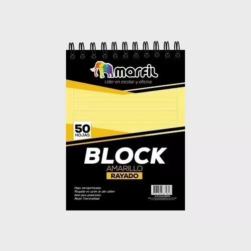 Block Argollado Amarillo Carta Cuadrado Marfil Taydem