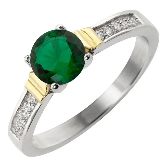 Anillo Solitario Compromiso Plata Y Oro Cintillo Casamiento 