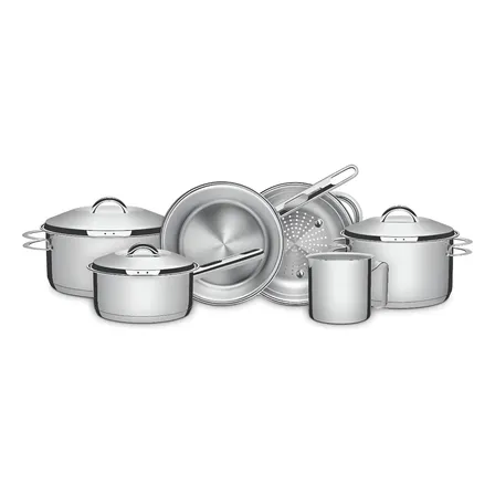 Kit Jogo De Panelas Solar 6 Peças Com Fundo Triplo E Tampas De Inox Tramontina