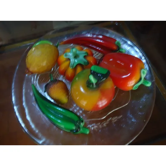 Arte Murano Platón Con Frutas Para Centro De Mesa.