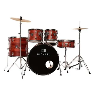 Bateria AcĂșstica Michael 22 Pol Trinity Dmt322 Kit C/ Prato Cor Matte Mahog Bateria AcĂșstica Michael 22 Pol Trinity Dmt322 Kit C/ Prato Cor Matte Mahog