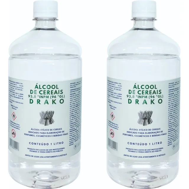 Álcool De Cereais Drako 96ºgl Puro 2lt Bebidas Finas Perfume