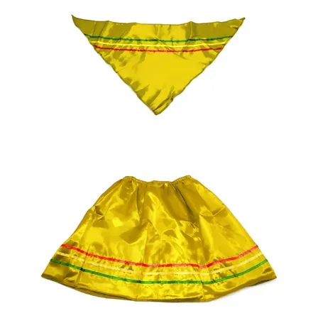Traje Nortino Baile Trote Nortino Para Niña Fiestas Patrias Amarillo Lisa 5-6