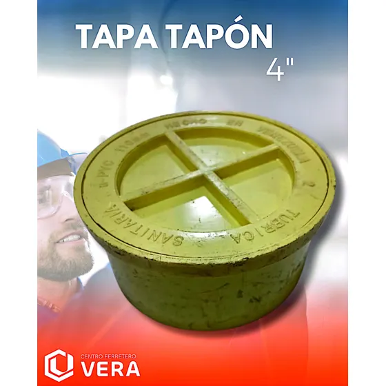Tapon De Registro 4 PuLG Aguas Negras Pvc Marca Tubrica