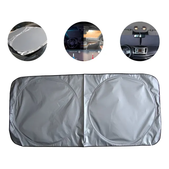 Parasol Plegable Para Auto De Tela Plateada