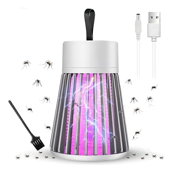 Lampara electrica luz led OFF Mata Mosquito con trampa USB