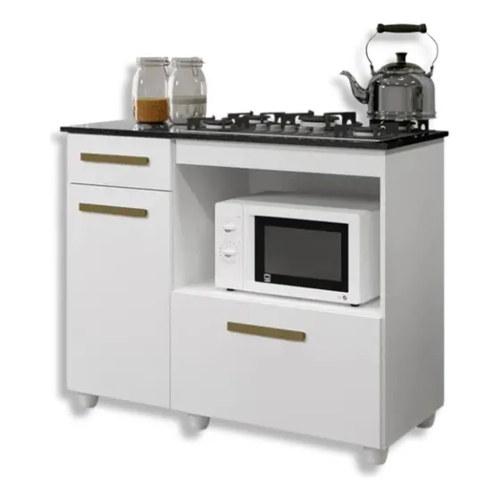 Armário P/ Fogão Cooktop 5 Bocas Espaçoso 2 Portas Multiuso