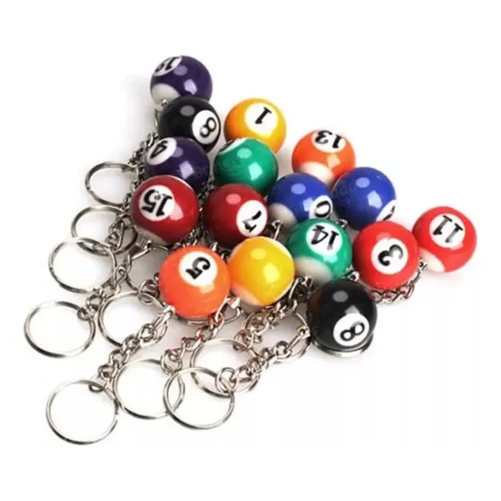 16 Llaveros Llavero De Pool Billar + Argolla Regalo