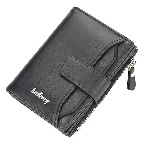 Cartera Baellerry De Cuero Con Monedero De Cierre Unisex Color Negro