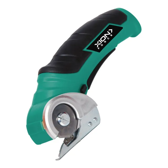 Tijera eléctrica textil inalámbrica recargable Xion XI-TOOLTE36 cortadora de tela cuero a batería color verde