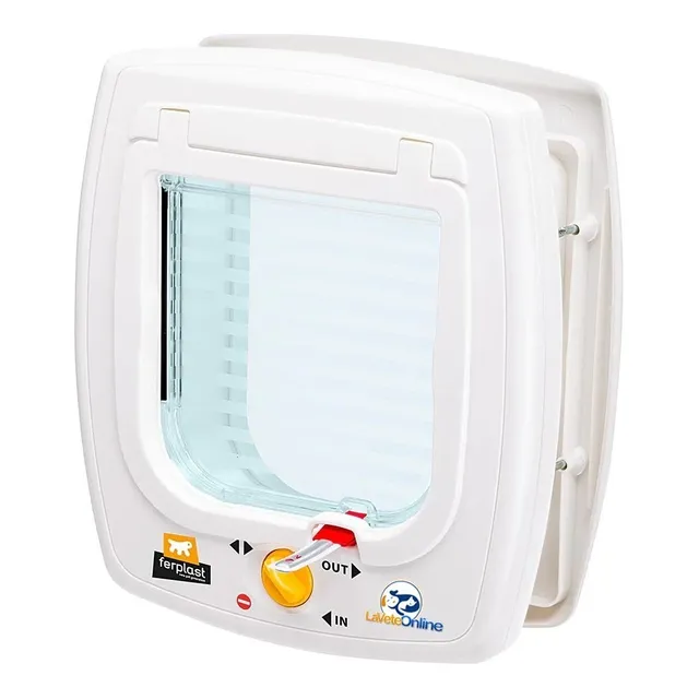 Puerta Gatos Perros Pequeños Sist Magnetico Swing 7 Ferplast Color Blanca
