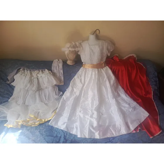 Elegante Vestido D Reina Talla 14 En Excelentes Condiciones