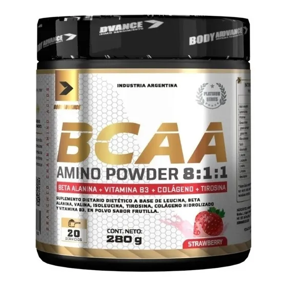Bcaa Amino Powder 8:1:1 280 Gr Body Advance Vitamina B3